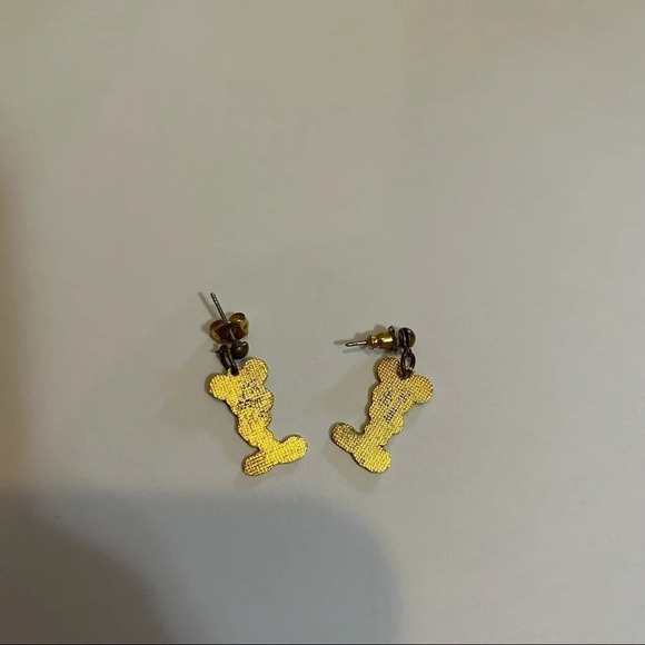 Disney Mickey Mouse Earrings Vintage 1980s Front & Back Facing Fun Design Dangle - Picture 4 of 6